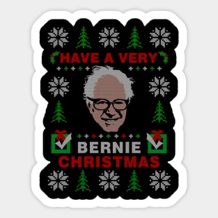 Bernie Sanders Ugly Christmas Sweater Party Design Sticker